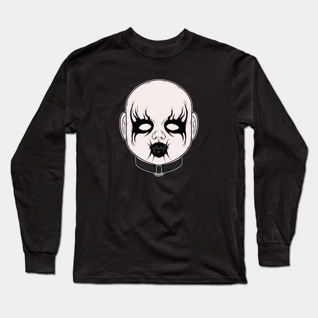 Black Metal Doll Head Long Sleeve T-Shirt by chiaraLBart